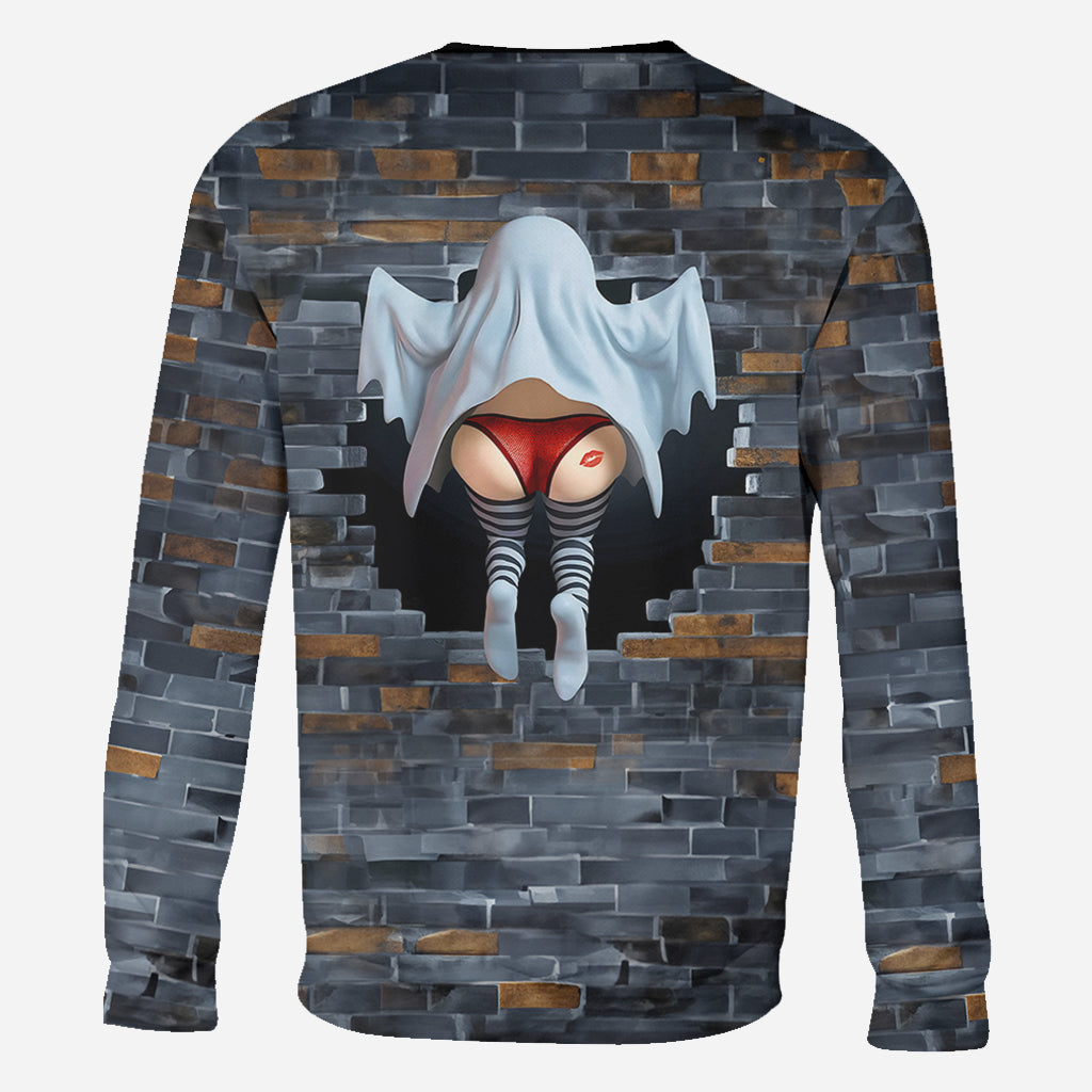 Funny Ghost Couple - Personalized Couple All Over Shirt