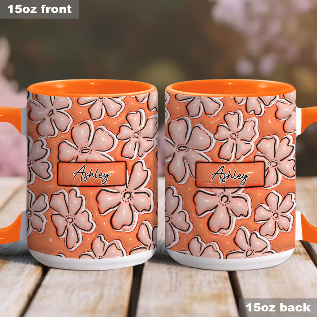Mug personnalisé avec fleur du mois de naissance - Mug d'anniversaire à motif floral