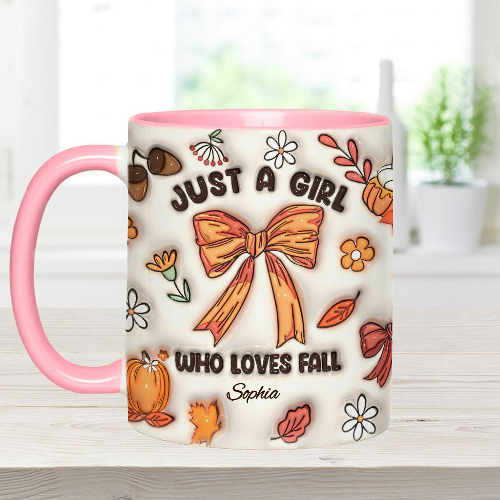 Just A Girl Who Loves Fall - Personalized Autumn Accent Mug