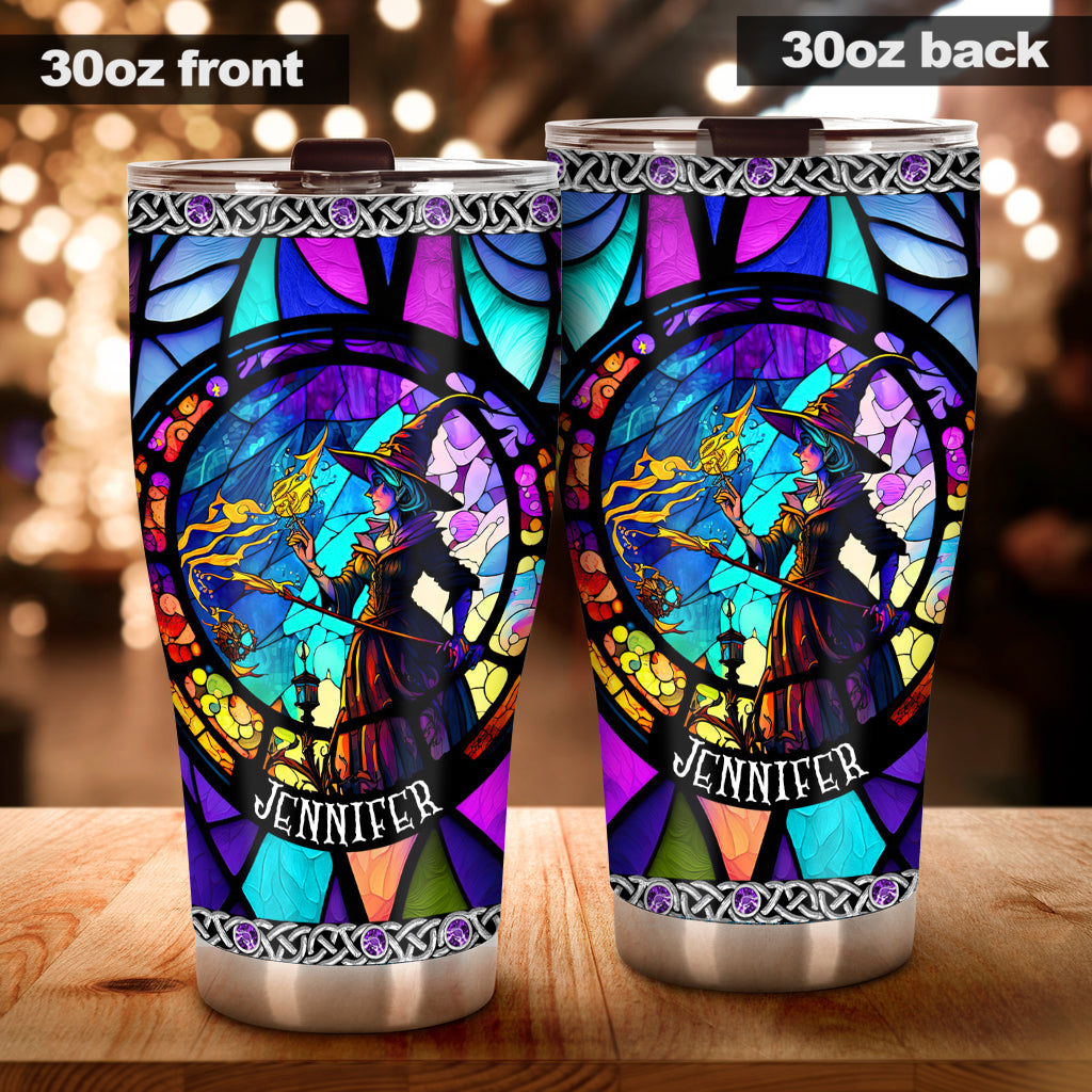 Drinkin The Moon Be Magick - Personalized Witch Tumbler