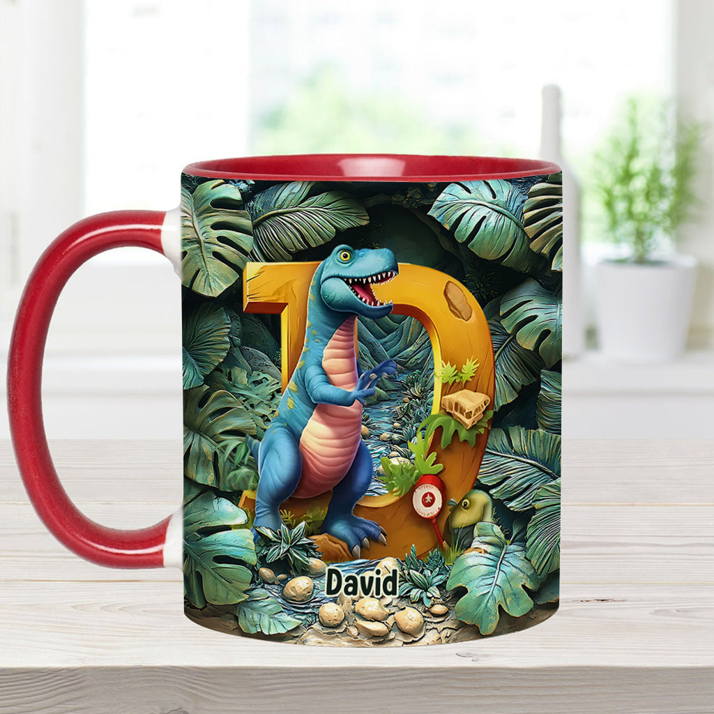 Dinosaur Letter - Personalized Kid Accent Mug