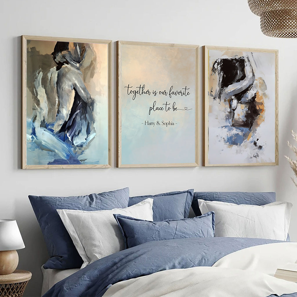 Together Is Our Favourite Place To Be - Personalized Couple Poster & Canvas Set