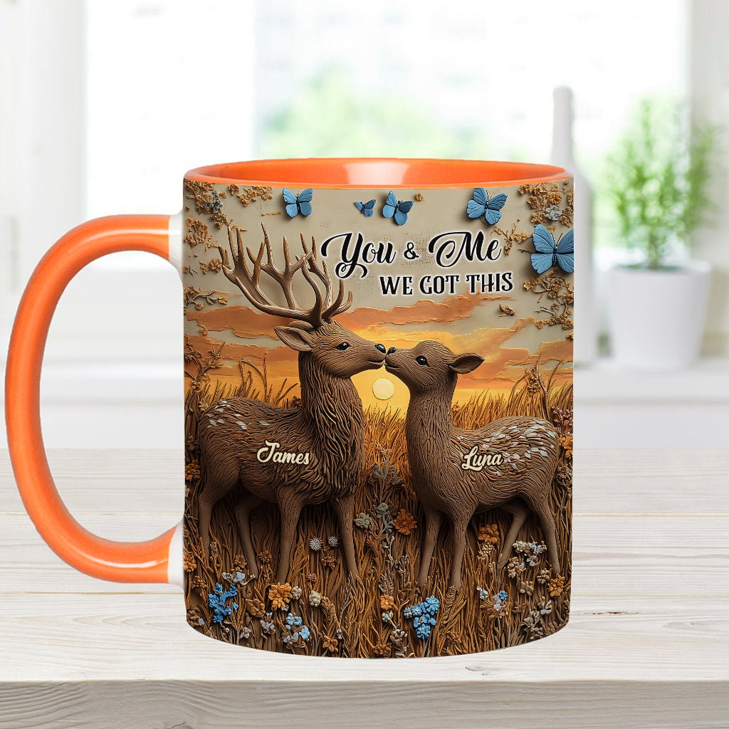 You & Me we got this - Personalized Couple Accent Mug