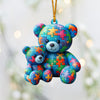 Mama Bear - Autism Awareness Custom Shaped Ornament