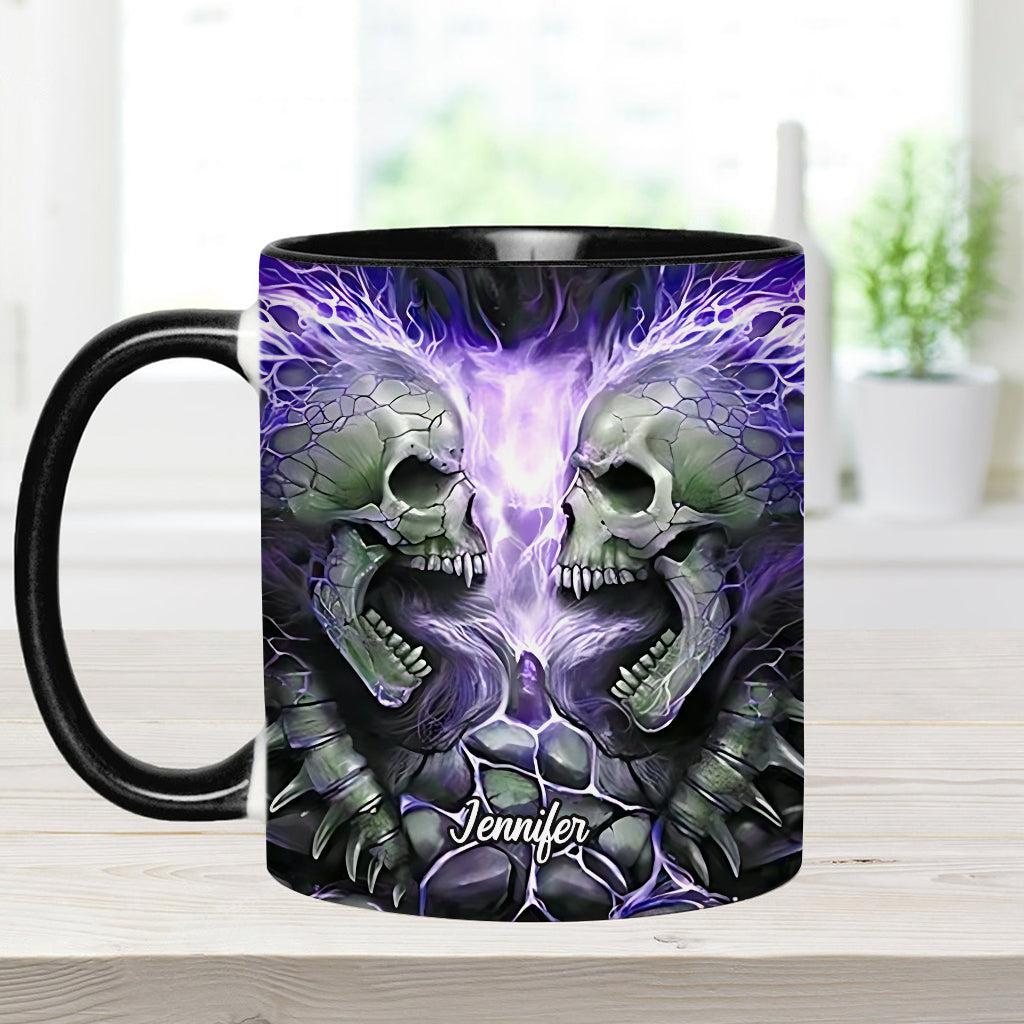 Mug personnalisé avec motif crâne de feu maléfique