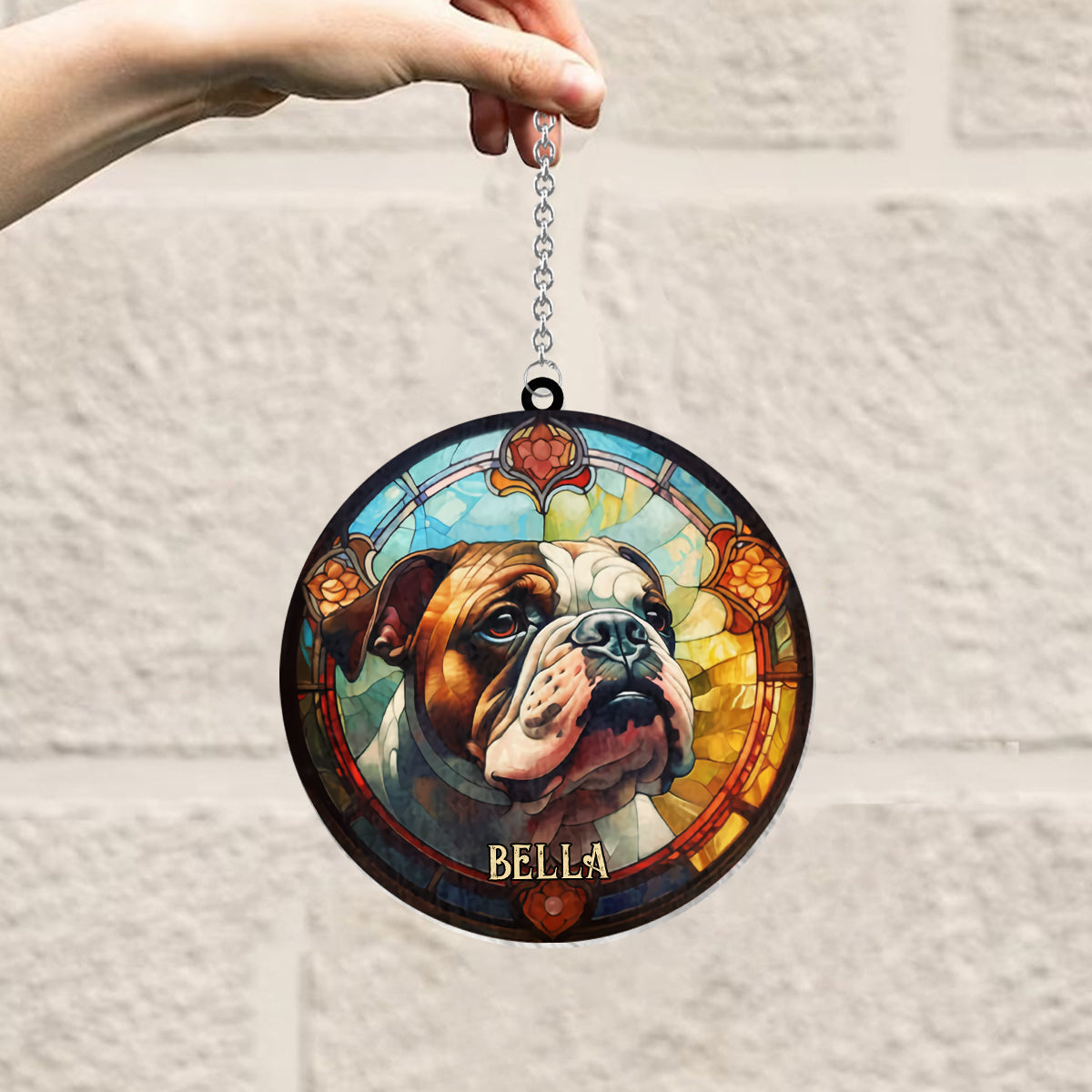 J'aime mon chien - Décoration attrape-soleil personnalisée à suspendre à la fenêtre 