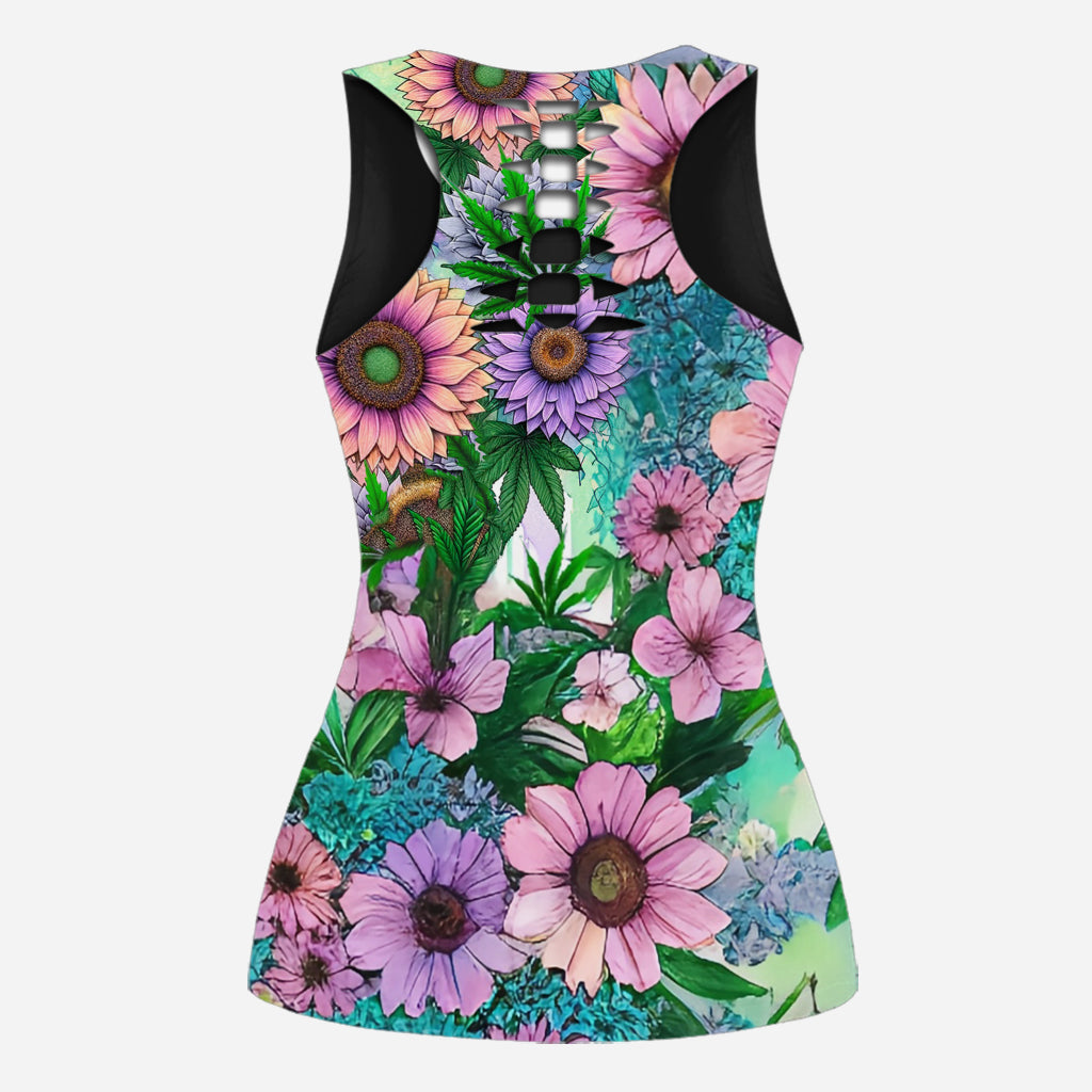 Cannabitch - Personalized Weed Hollow Tank Top and Women Shorts