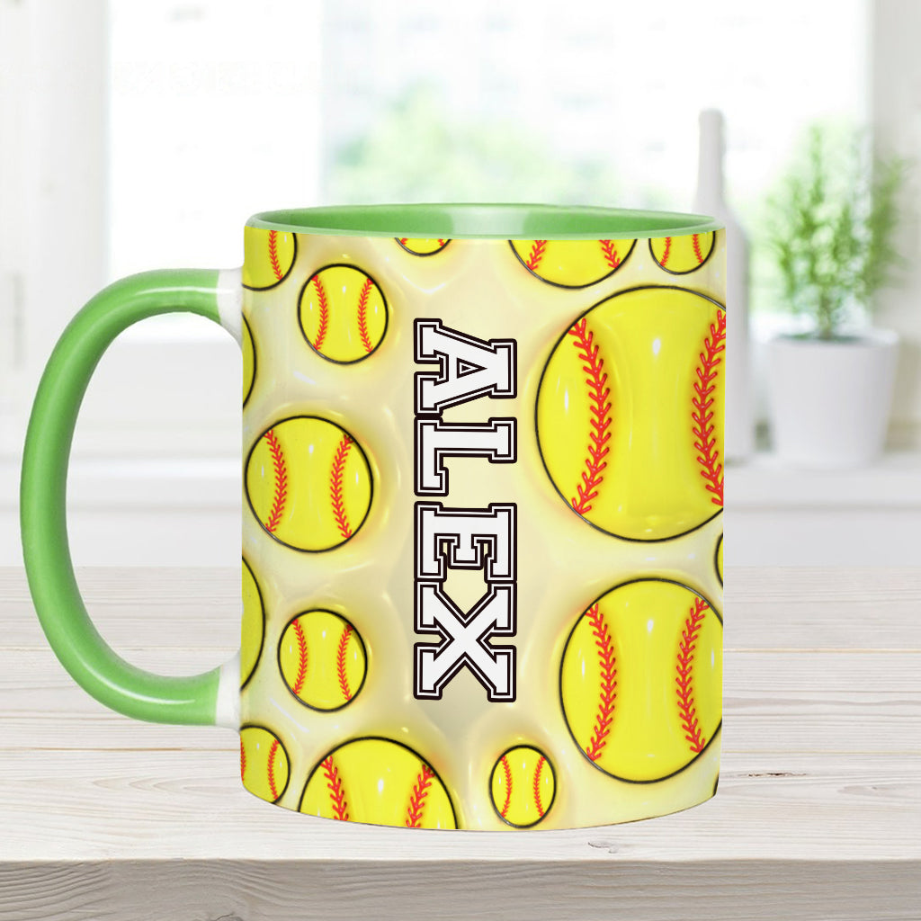 Amateurs de softball - Mug personnalisé à motif softball