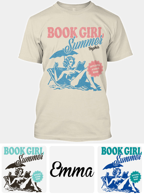 Book Girl Summer - Personalized Book T-shirt And Hoodie