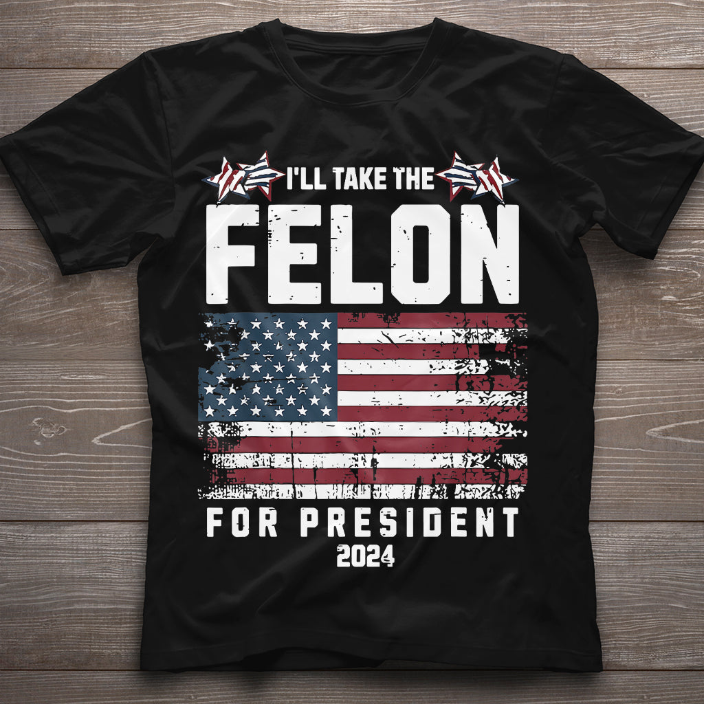 T-Shirt „Verbrecher für Präsident 2024“, Konservatives-Shirt, Anti-Regierungs-Shirt, Patriotisches Shirt, Republikanisches Shirt, Anti-Demokraten-Shirt, USA-Flagge