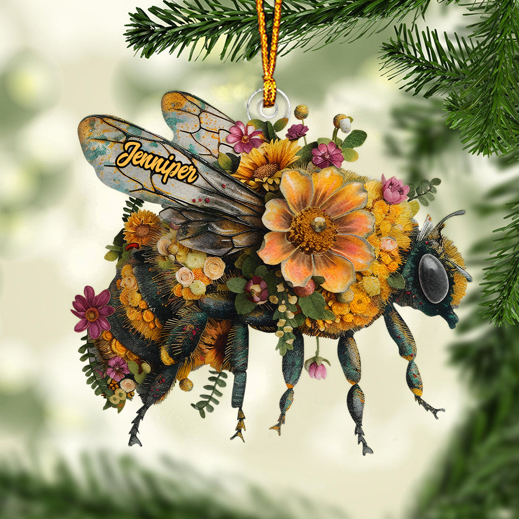 Love Bees - Personalized Bee Custom Shaped Ornament