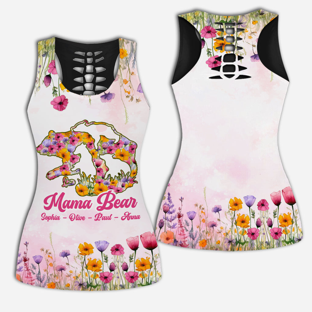 Mama Bear - Personalized Mother Hollow Tank Top and Leggings