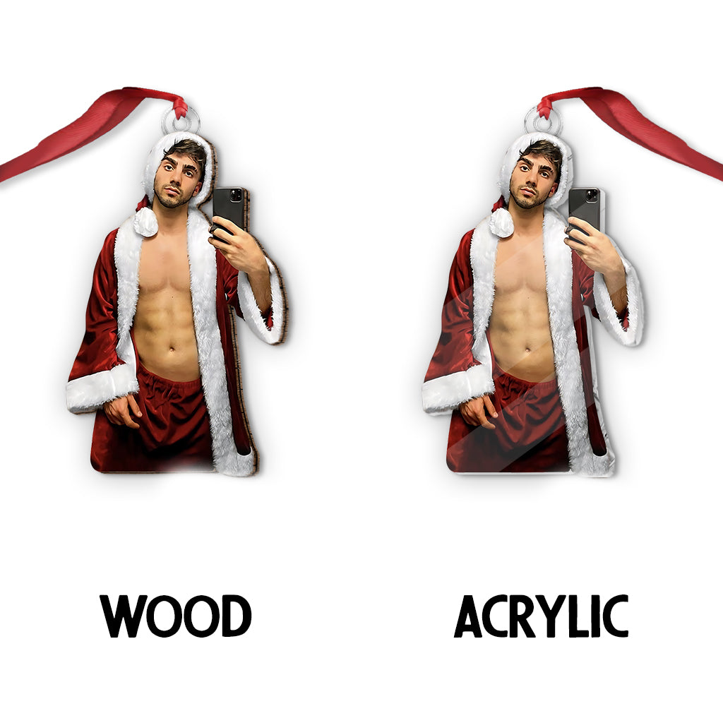 Photo Ornament Gift For Girlfriend - Personalized Couple Custom Shaped Ornament