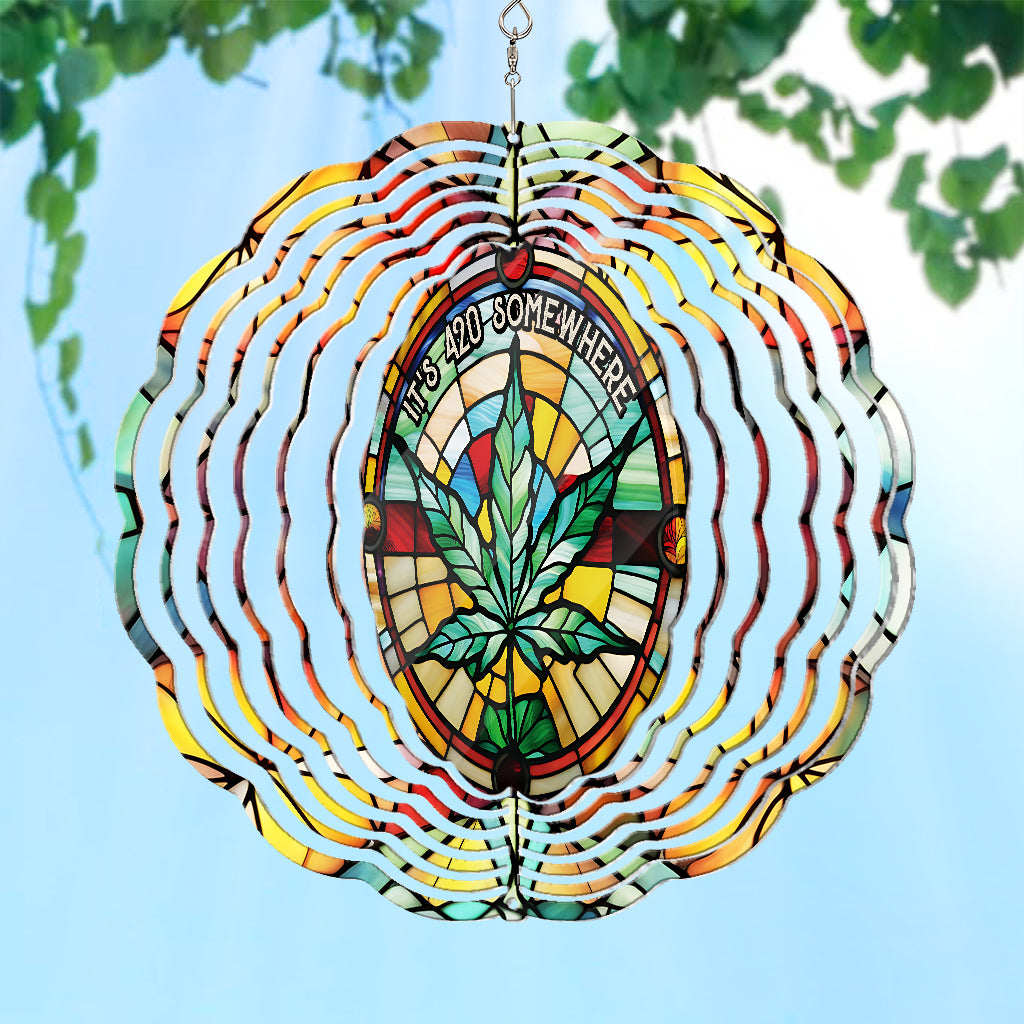 Irgendwo ist es 420 – personalisierter Weed-Windspinner