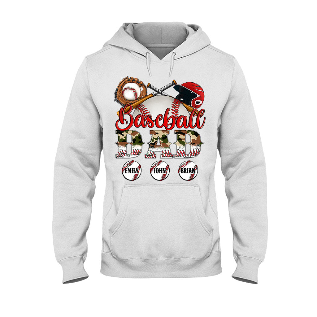 Best Baseball Dad Ever Camouflage - Personalized Father T-shirt And Hoodie