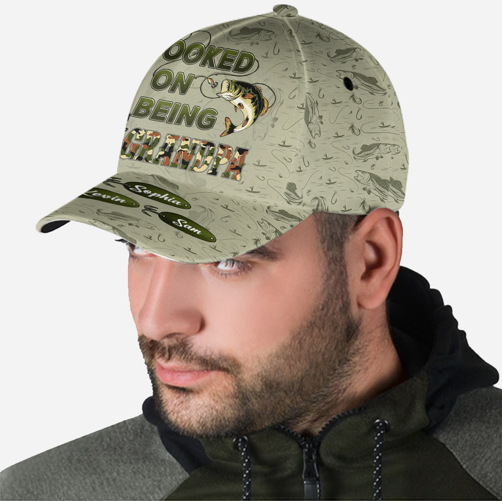 Hooked On Being Dad/ Grandpa... - Personalized Fishing Classic Cap