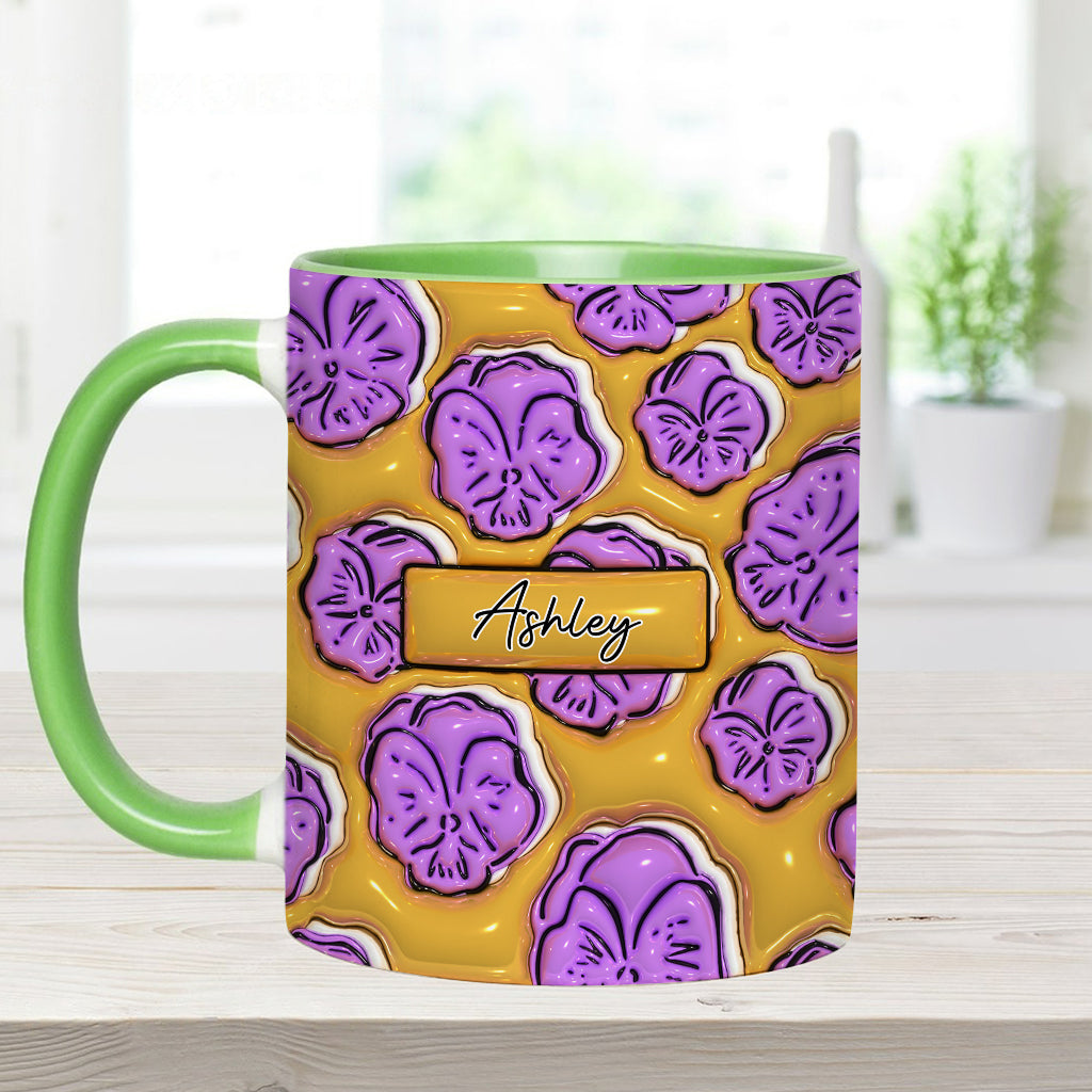 Mug personnalisé avec fleur du mois de naissance - Mug d'anniversaire à motif floral