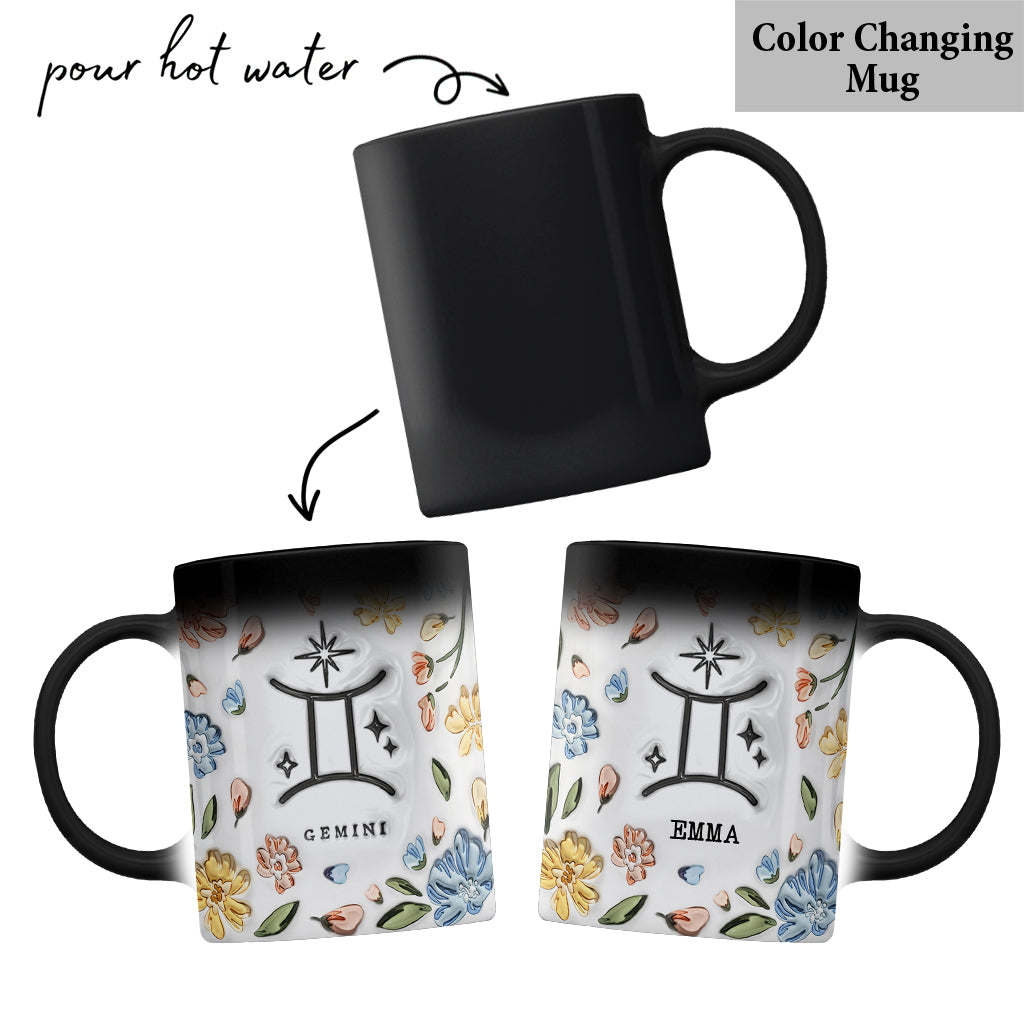 Floral Zodiac Sign - Personalized Horoscope Mug