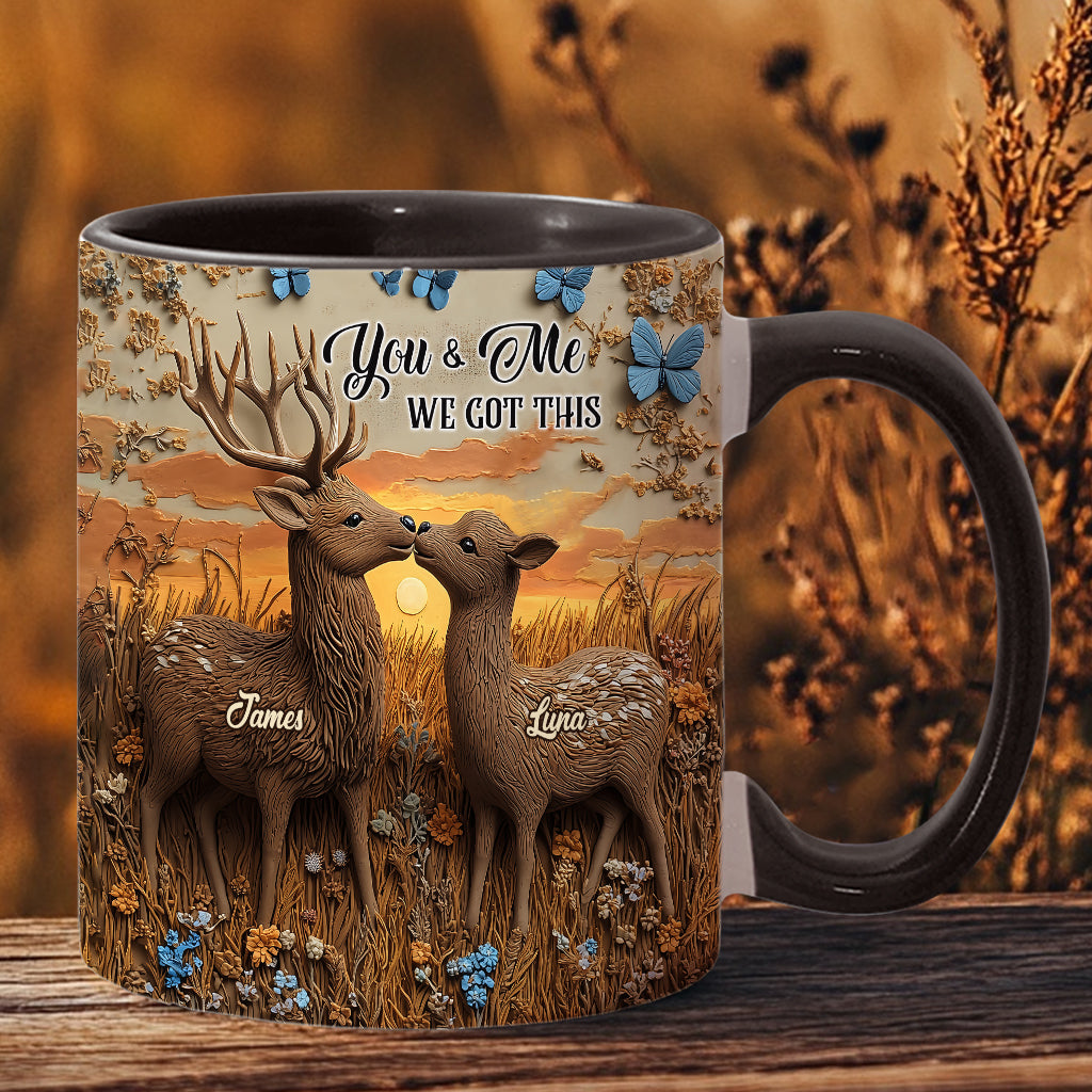 You & Me we got this - Personalized Couple Accent Mug
