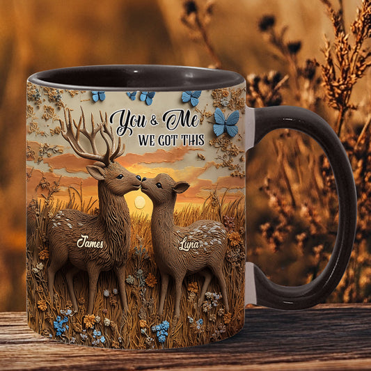 You & Me we got this - Personalized Couple Accent Mug