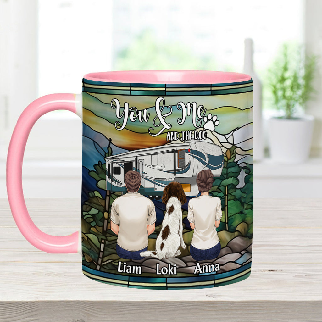 You & Me And The Dogs - Personalized Camping Accent Mug