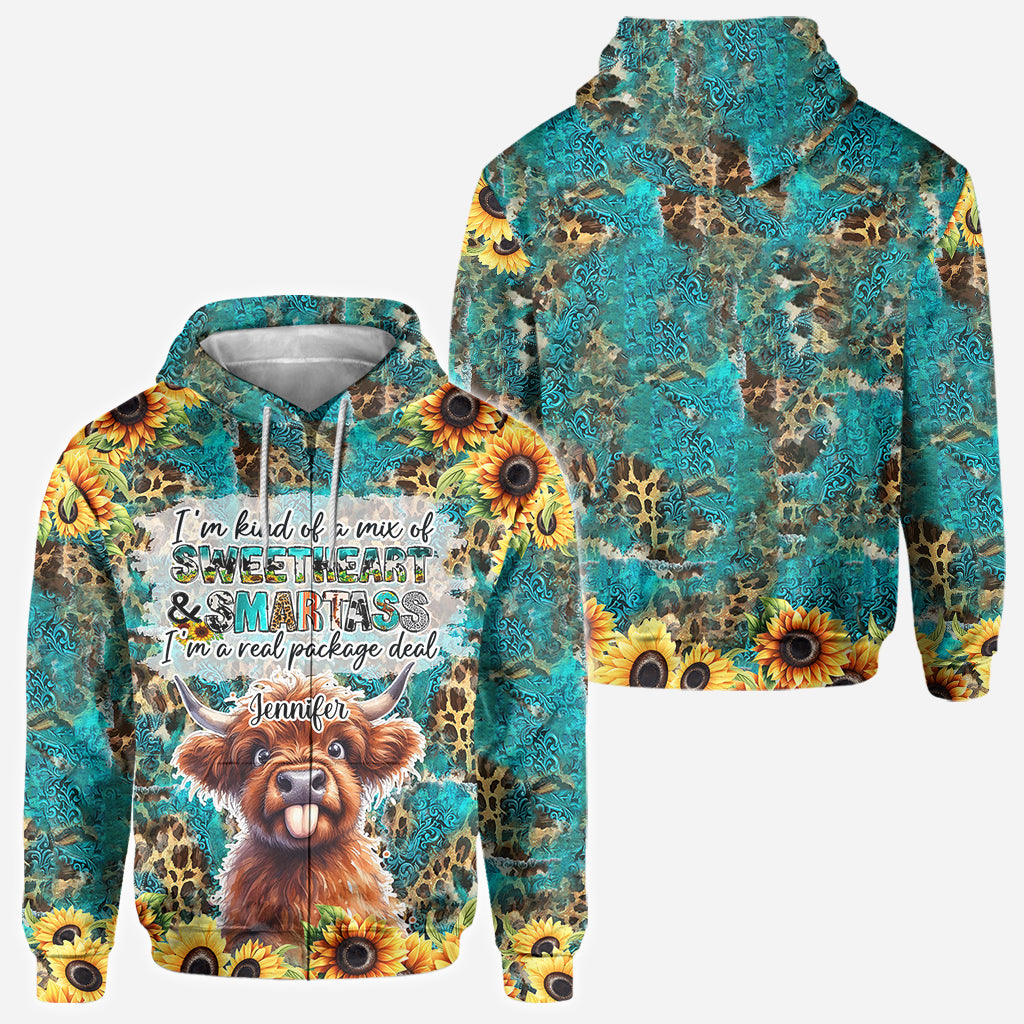 Vache des Highlands impertinente - Chemise personnalisée intégrale