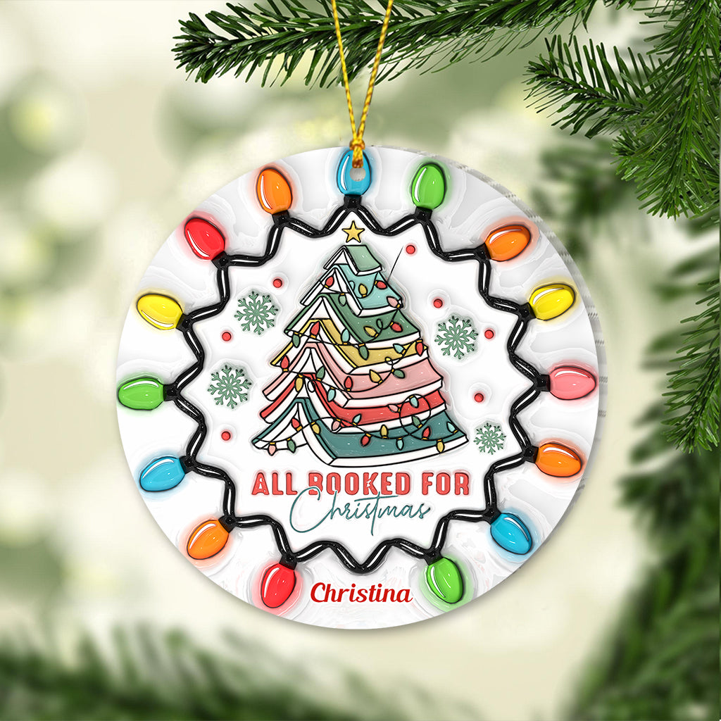 All Booked For Christmas - Personalized Book Ornament