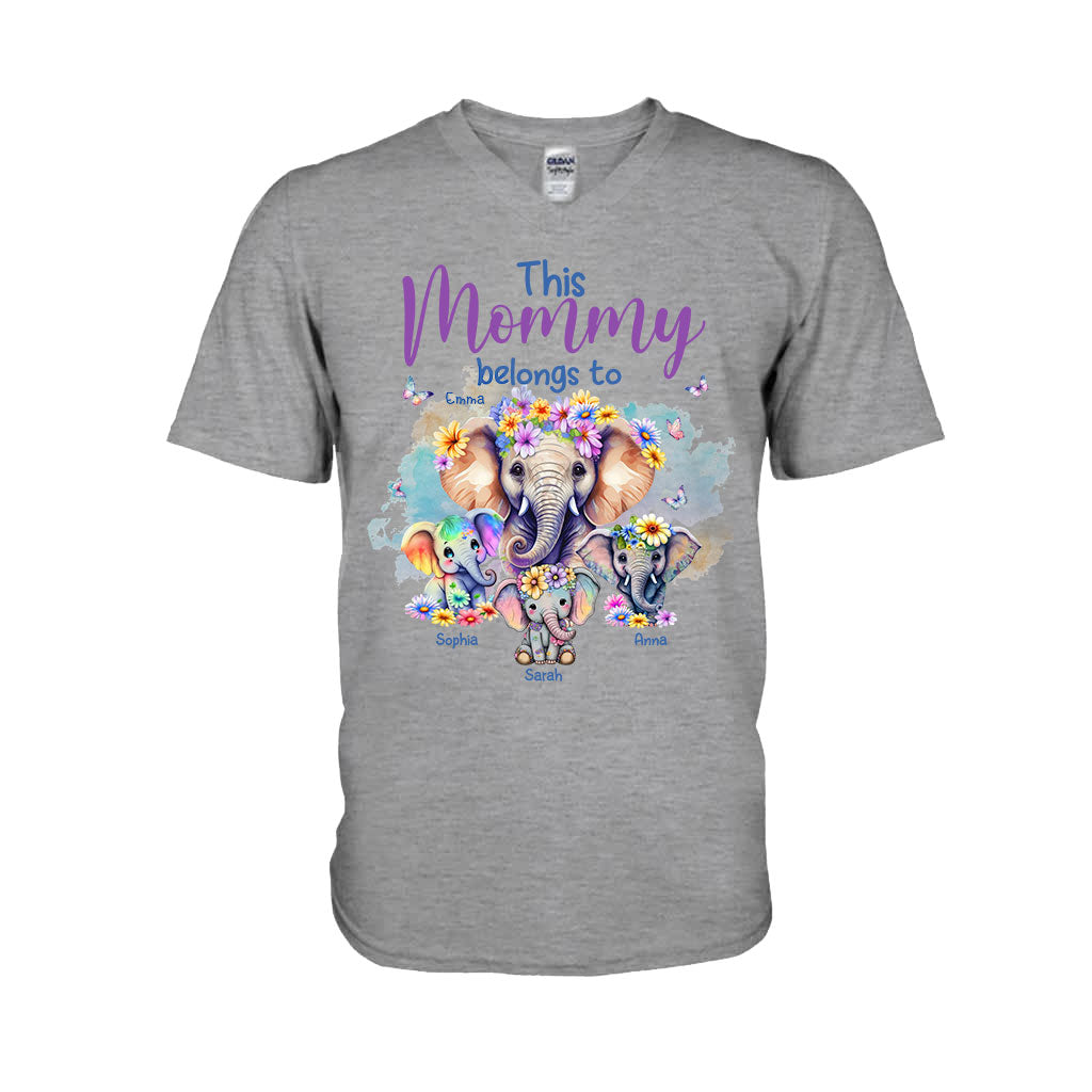 Elephants This Mommy Belongs To - Personalized Mother T-shirt And Hoodie