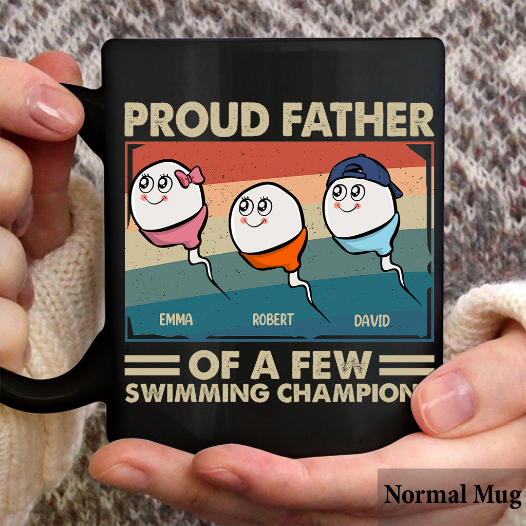 Proud Father Mother Of A Few Swimming Champions - Personalized Father Mug