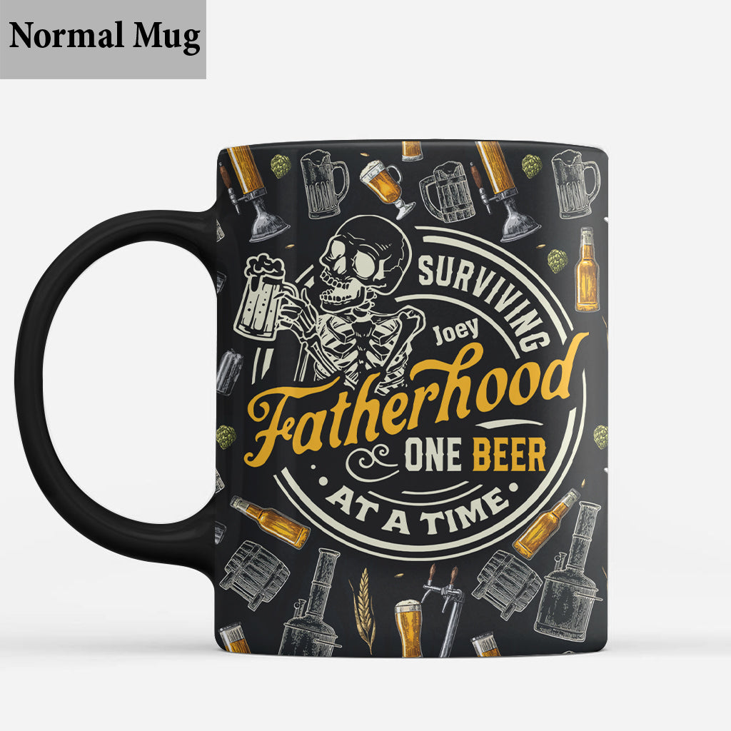 Surviving Fatherhood One Beer At A Time - Personalized Father Mug