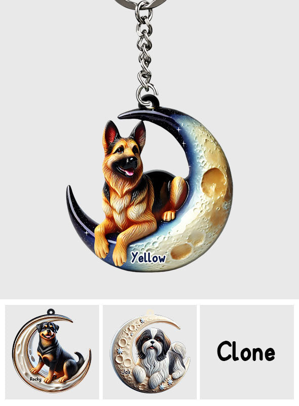 I Love My Dog - Personalized Dog Keychain