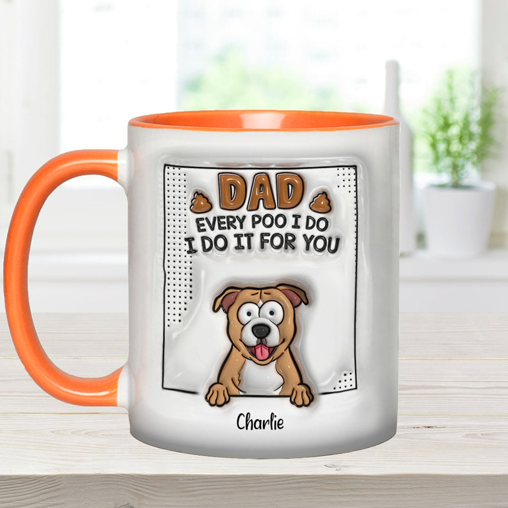 Mug personnalisé « Papa, à chaque fois que je fais caca » avec motif chien