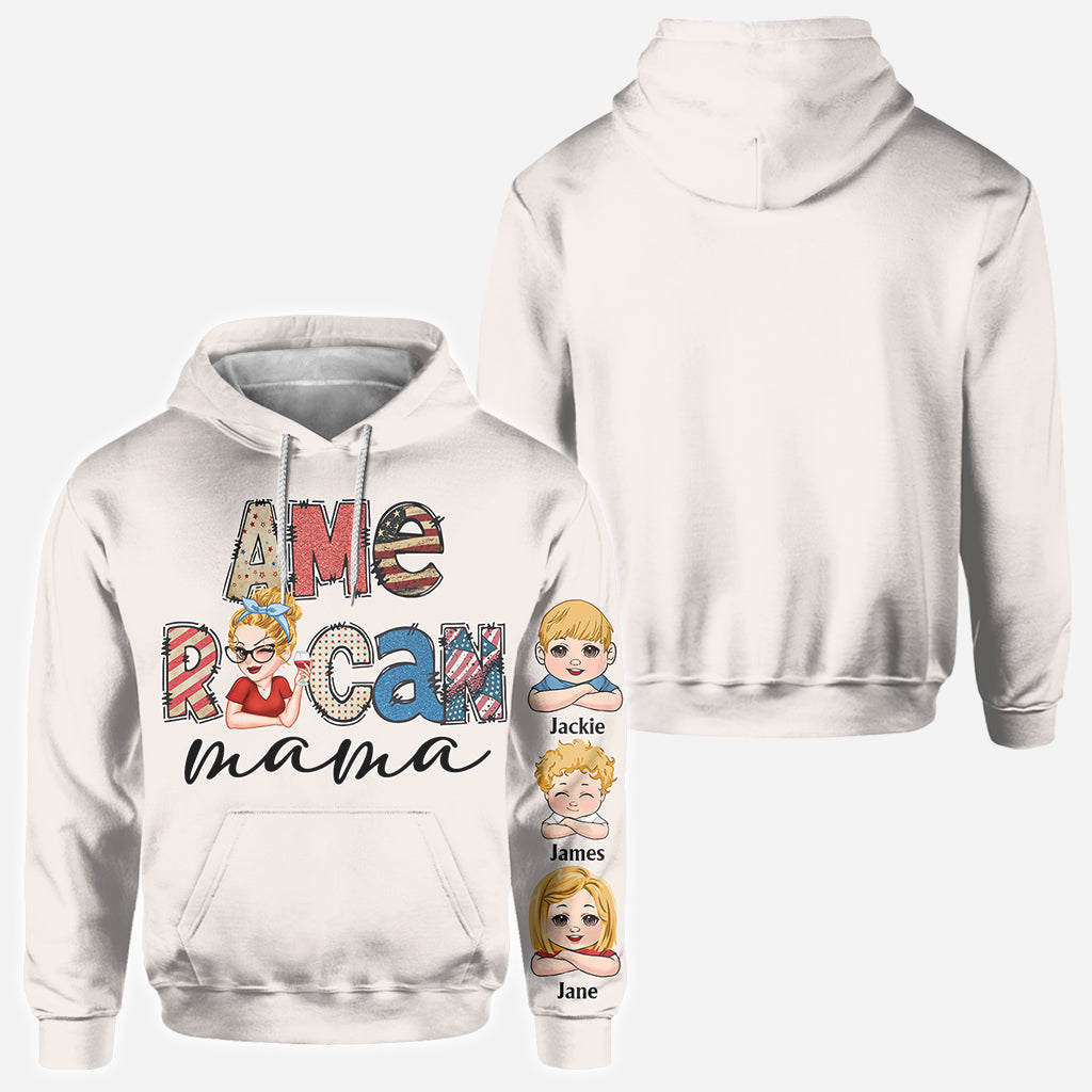 American Mama Any Title Vintage Retro Style - Personalized Mother All Over Shirt