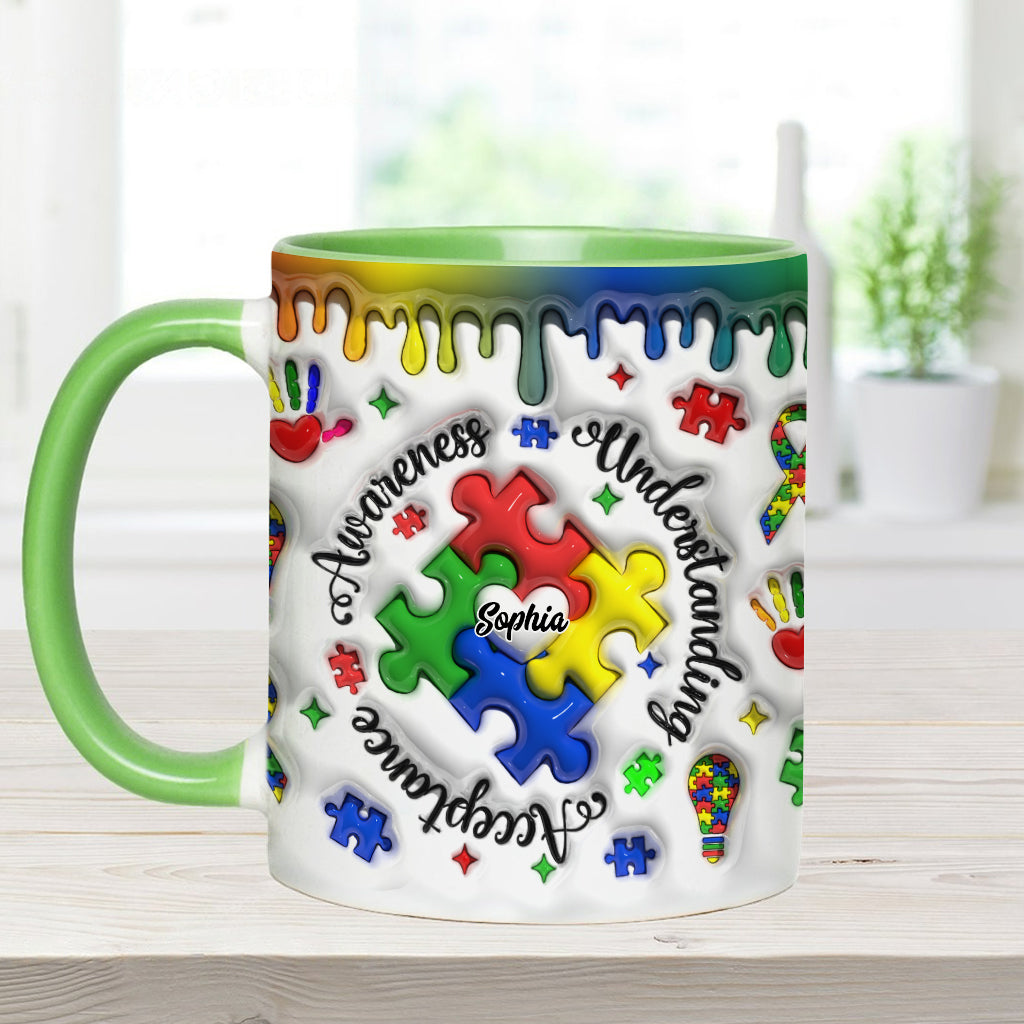 Autism Awareness - Personalized Autism Awareness Accent Mug