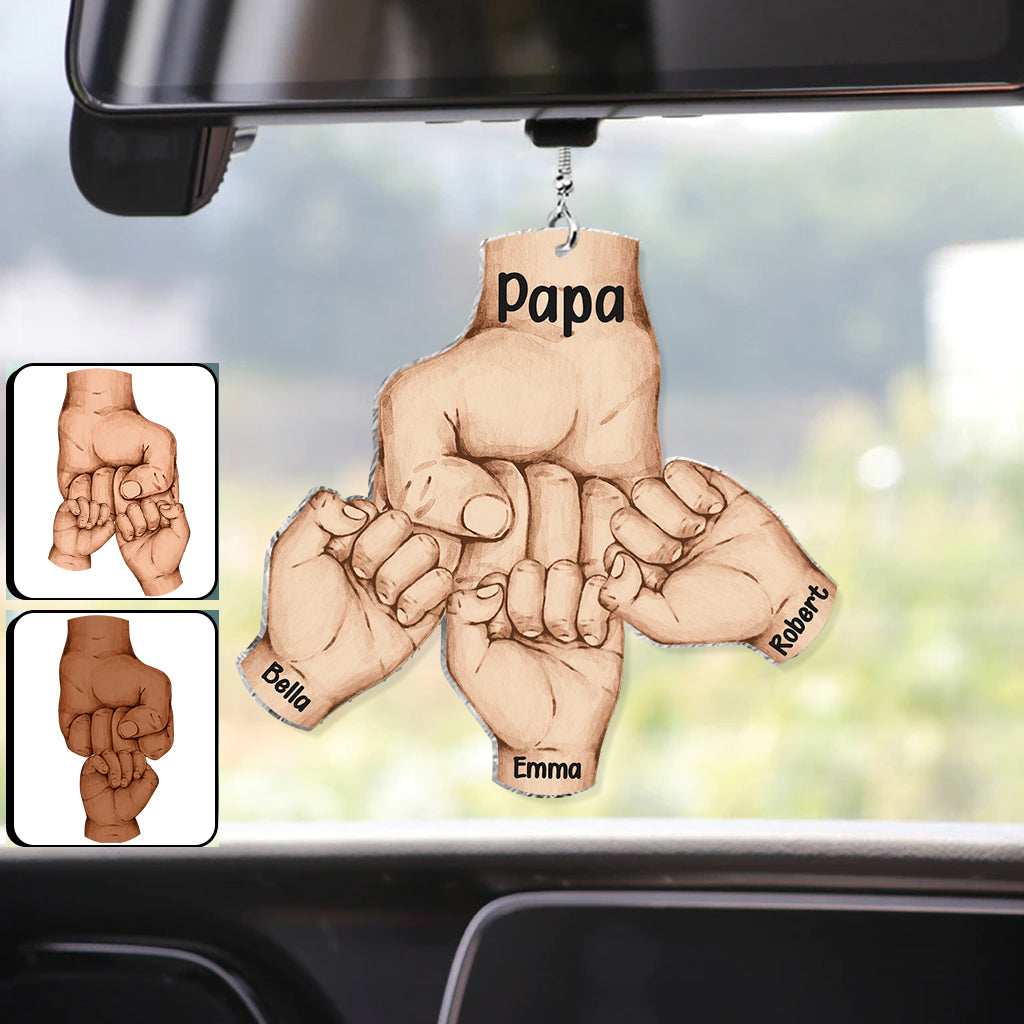 Fist Bump - Personalized Father Custom Shaped Car Ornament