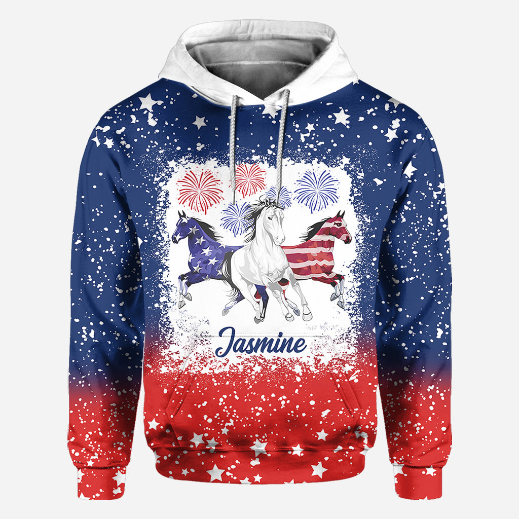 Horse Independence Day Pattern - Personalized Horse All Over Shirt