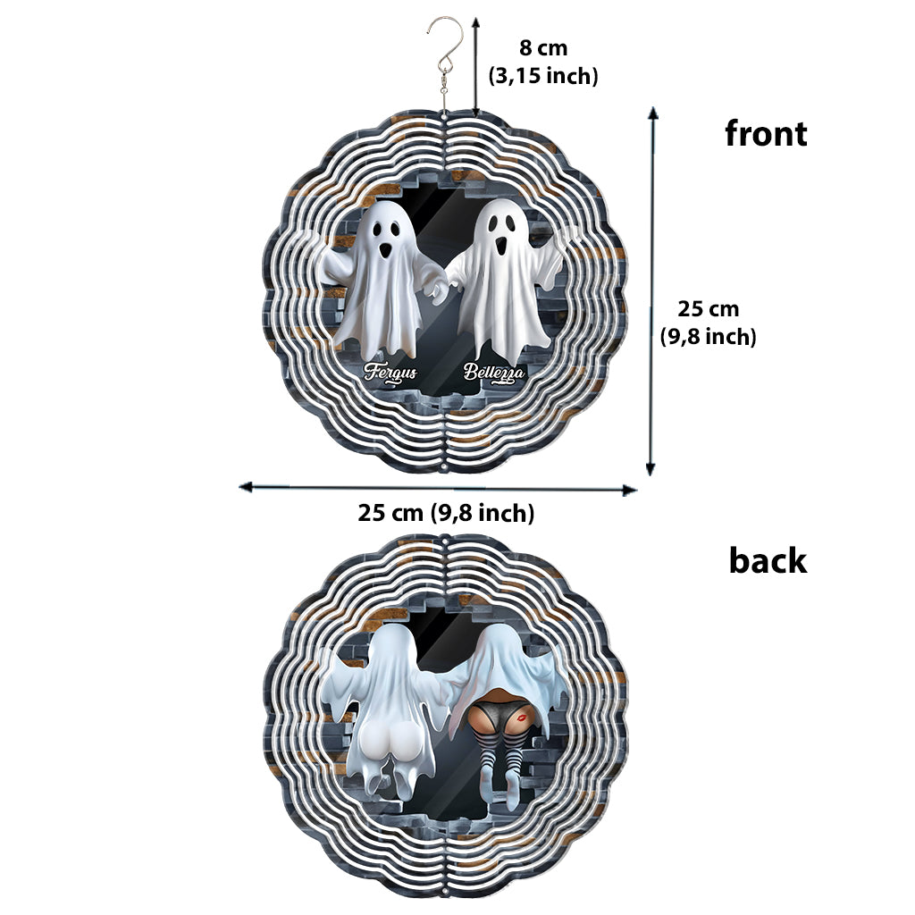 Funny Ghost Couple - Personalized Couple Wind Spinner