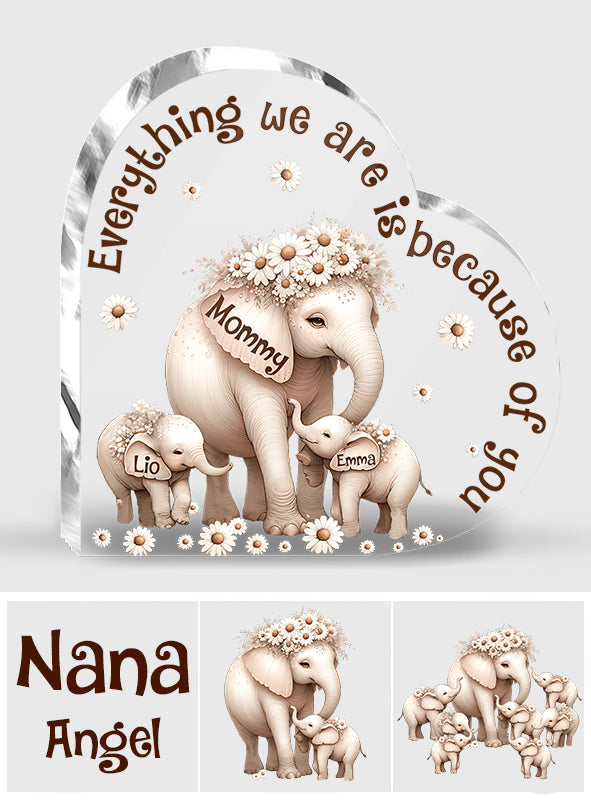 Cute Elephant - Personalized Grandma Custom Shaped Acrylic Plaque
