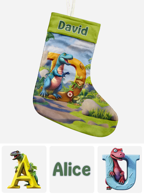 Dinosaur Alphabet - Personalized Kid Christmas Stockings
