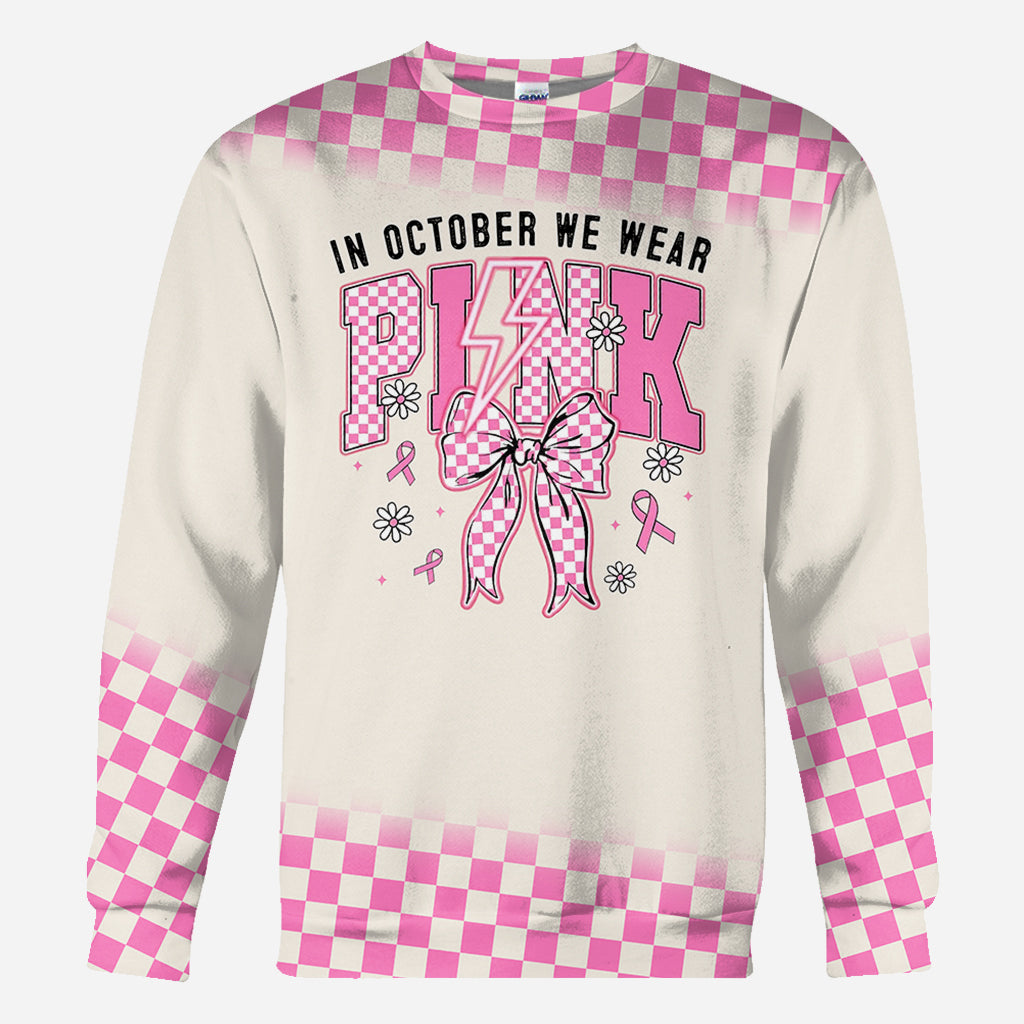 In October We Wear Pink - Personalized Breast Cancer Awareness All Over Shirt