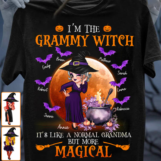 Grandma Witch Like A Normal Grandma But More Magical - Personalized Grandma T-shirt And Hoodie