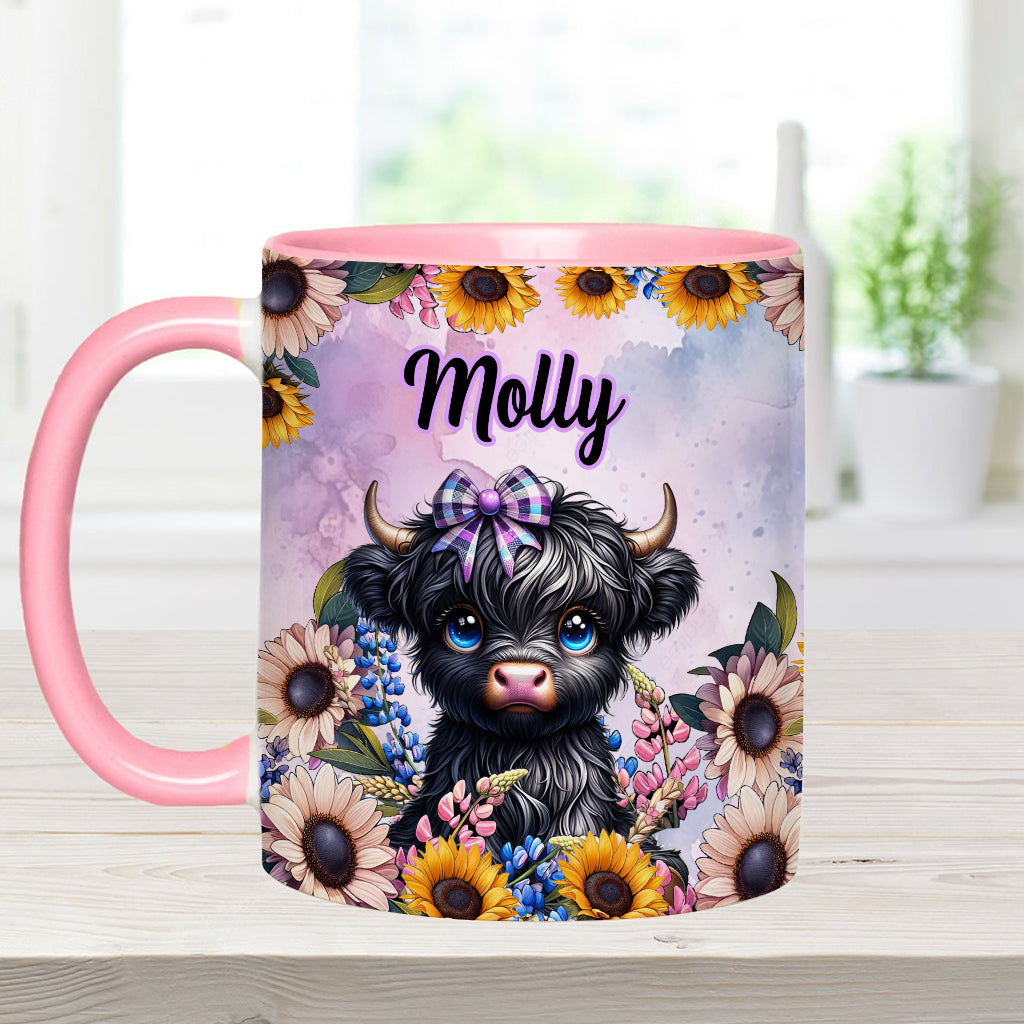 Cute Little Highland Cow - Personalized Accent Mug