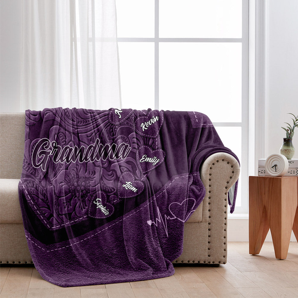 Couverture personnalisée « Le cœur de grand-mère »