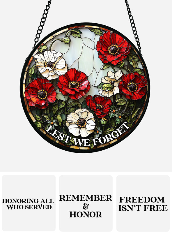Lest We Forget - Personalized Veteran Stained Glass Suncatcher
