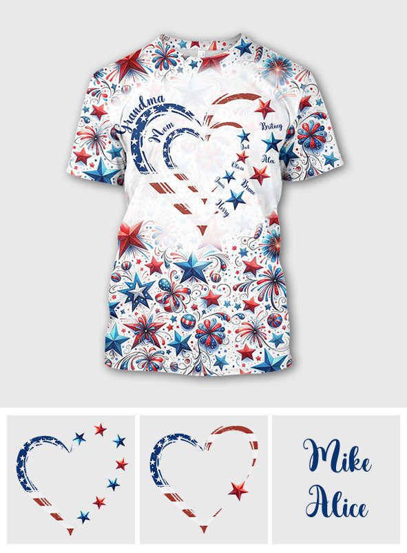 American Grandma - Personalized Grandma All Over Shirt