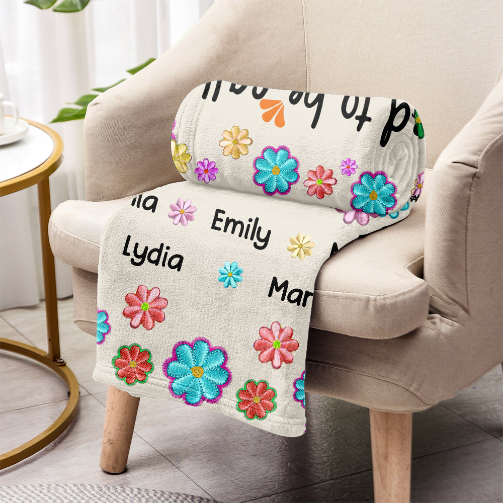 Blessed To Be Called Nana Floral Style - Personalized Grandma Blanket