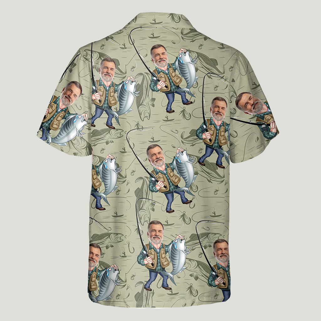 Funny Caricature Face - Personalized Fishing Hawaiian Shirt