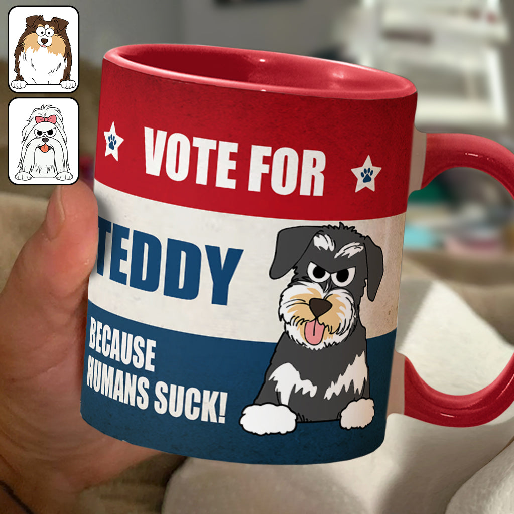 Votez pour mon bébé à quatre pattes ! - Mug personnalisé avec motif chien
