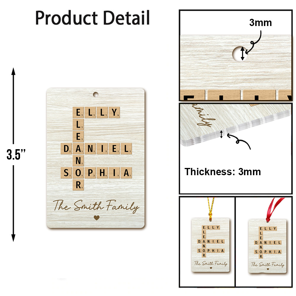 Mots croisés familiaux - Ornement familial personnalisé