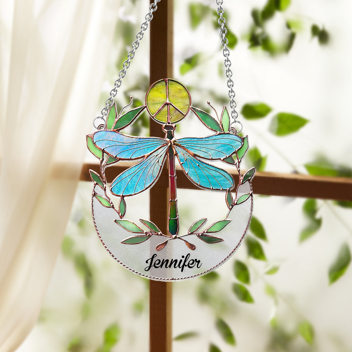 Hippy Soul - Personalized Hippie Window Hanging Suncatcher Ornament